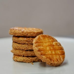 brown cookies on white ceramic plate